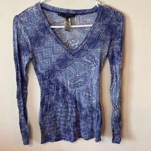 BCBG blue long sleeve shirt, size XS